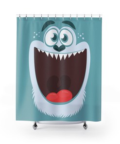 Children's Kids Monster Face Print Shower Curtain - Bedeck Your Kids' Bathroom in Fun