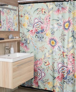 Chintz Vintage Floral Shower Curtain, Botanical Retro Bathroom Decor, Unique Tub Accessory