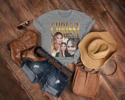 Chrissy Teigen Homage Tshirt - Vintage Shirt for Fans of this Iconic Model and TV Personality - Image 3