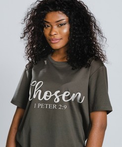 Christian Clothing Gift Tee - Inspirational Chosen Shirt for Women