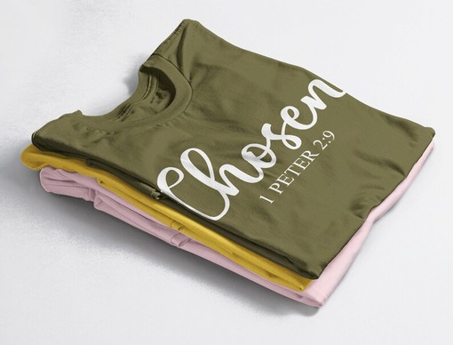 Christian Clothing Gift Tee - Inspirational Chosen Shirt for Women - Image 4