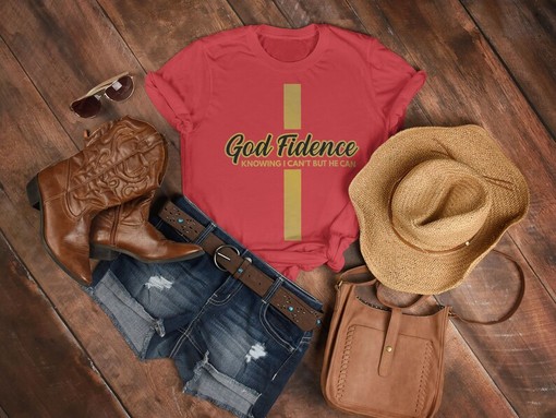 Christian God Fidence Knowing I Can't But He Can Unisex Tee, Religious and Church Shirt - Image 3