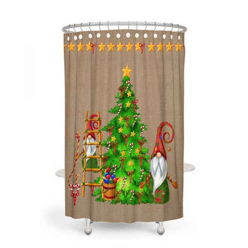 Christmas Gnome Shower Curtain Set - Mix and Match Bath Accessories for a Fun Holiday Look - Image 2