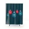 Christmas Holiday Ornament Print Shower Curtain - Add Festive Cheer to Your Bathroom