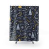 Christmas Trees and Snowflakes Print Shower Curtain for Festive Bathroom Decor