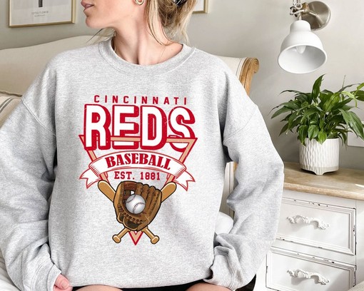 Cincinnati Baseball Crewneck Sweatshirt, Vintage Cincinnati MLB Shirt, Cincinnati Fan Shirt, NCAA Shirts - Image 2