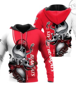 Cincinnati Bearcats Jack Skellington And Zero All Over Print 3D Hoodie