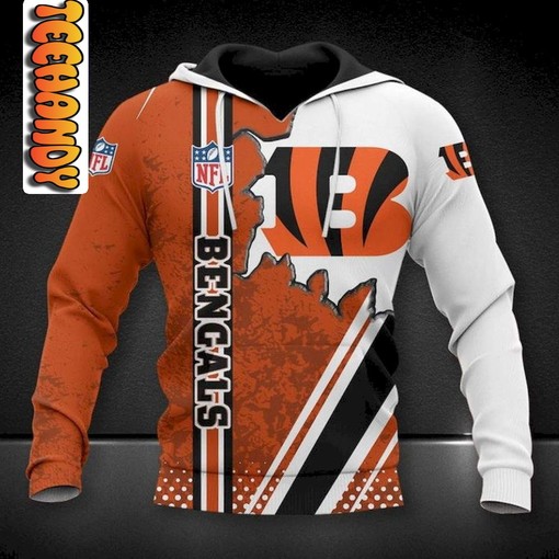 Cincinnati Bengals All-Over Print 3D Hoodie with Custom Prints for Football Lovers