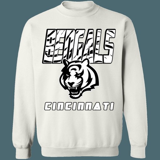 Cincinnati Bengals WHITE TIGER Retro NFL American Football Lover Sweatshirt Hoodie - Bold Look for Fans