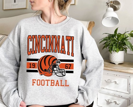Cincinnati Football Sweatshirt, Vintage Retro NFL Shirt for Cincinnati Fans, Sport Shirts Men - Image 2