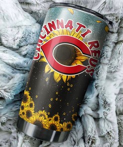 Cincinnati Reds Beautiful Blooms Sunflower MLB Tumbler with a Vibrant and MLB Design