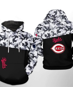 Cincinnati Reds Camo Veteran All Over Print 3D Hoodie with Unique Design