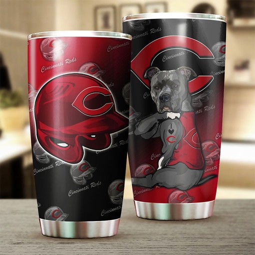 Cincinnati Reds Dog Lovers MLB Tumbler - Personalized Design - Image 2