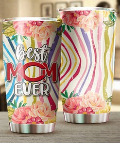 Cincinnati Reds Flower MLB Tumbler for Best Moms Ever with Personalization and Logo
