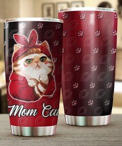 Cincinnati Reds MLB Tumbler Personalized for Cat-loving Baseball Fans with Custom MLB Logo