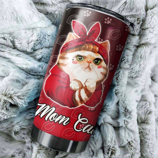 Cincinnati Reds MLB Tumbler Personalized for Cat-loving Baseball Fans with Custom MLB Logo - Image 2