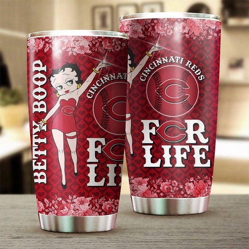 Cincinnati Reds MLB Tumbler with Iconic Betty Boop Design and Top-Quality MLB Logo