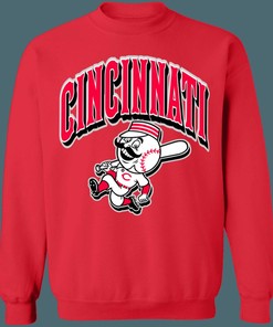 Cincinnati Reds MR.RED Retro MLB Graphic Crewneck Sweatshirt - Vintage Look