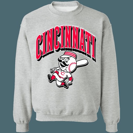 Cincinnati Reds MR.RED Retro MLB Graphic Crewneck Sweatshirt - Vintage Look - Image 2