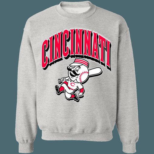Cincinnati Reds MR.RED Retro MLB Graphic Crewneck Sweatshirt - Vintage Look - Image 3