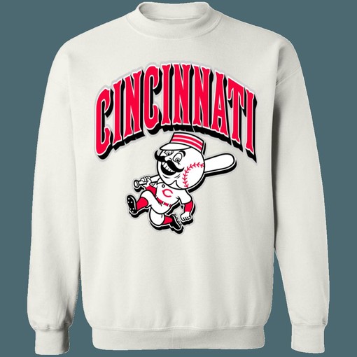 Cincinnati Reds MR.RED Retro MLB Graphic Crewneck Sweatshirt - Vintage Look - Image 4