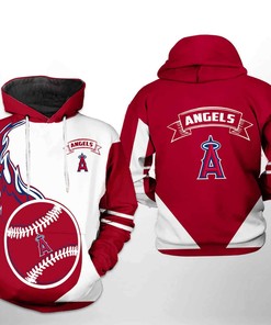 Classic 3D Hoodie Zipper Hoodie with All Over Print Design - Los Angeles Angels MLB Fan