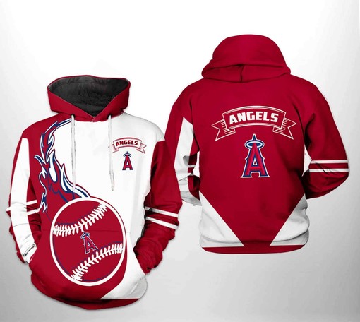 Classic 3D Hoodie Zipper Hoodie with All Over Print Design - Los Angeles Angels MLB Fan