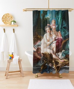 Classic Art Bath Shower Curtain | Francois Boucher Inspired | Waterproof Curtain + Hooks | Bathroom Decor