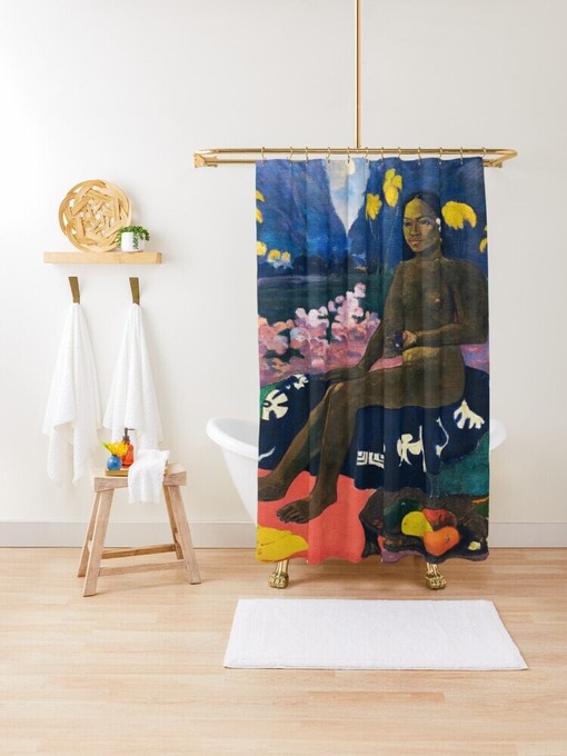 Classic Art Bath Shower Curtain | Paul Gauguin Inspired | Waterproof Curtain + Hooks | Bathroom Decor - Image 4