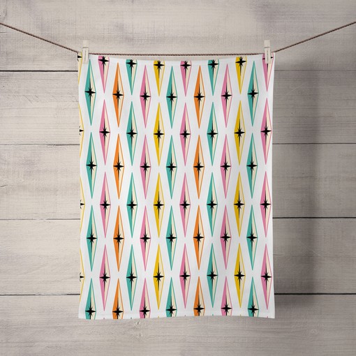 Classic Bathroom Upgrade: Diamond Pattern Mid Century Modern Shower Curtain - Image 3