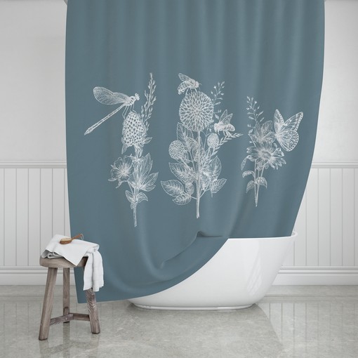 Classic Botanical Sage Shower Curtain with Coordinated Bath Mat and Towels for Timeless Elegance - Image 3