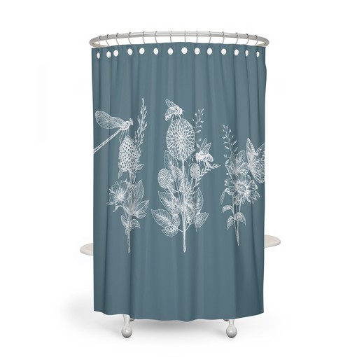 Classic Botanical Sage Shower Curtain with Coordinated Bath Mat and Towels for Timeless Elegance - Image 4