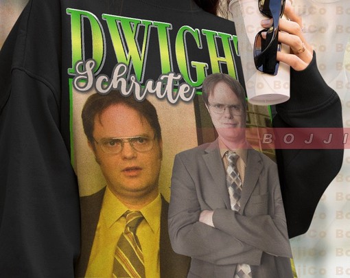 Classic Dwight Schrute The Office Sweatshirt - Retro Schrute Farm and Jim Halpert Tee - Image 4