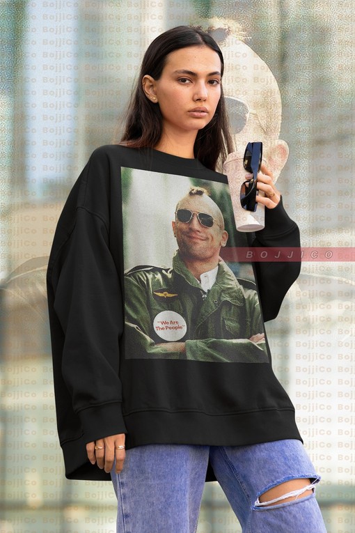 Classic Film Robert De Niro Sweatshirt, Retro 90s Sweater, Travis Bickle Homage Tee, Minimalist Movie Shirts