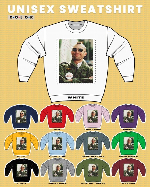 Classic Film Robert De Niro Sweatshirt, Retro 90s Sweater, Travis Bickle Homage Tee, Minimalist Movie Shirts - Image 3