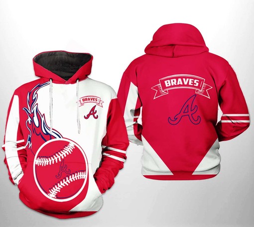 Classic Full Size Print 3D Hoodie - Atlanta Braves MLB Fans' Favorite