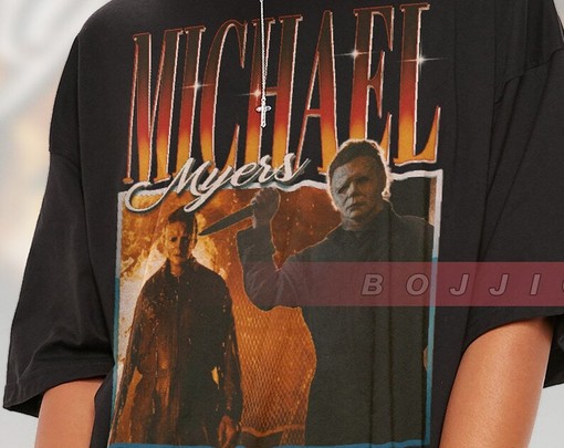 Classic Horror Movie Redesign Shirt - Homage Tshirt with Michael Myers Friday the 13th and Halloween Themes - Image 2