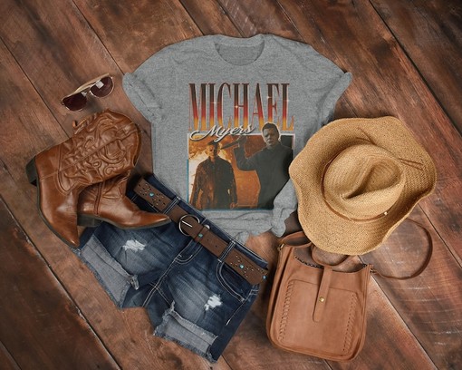 Classic Horror Movie Redesign Shirt - Homage Tshirt with Michael Myers Friday the 13th and Halloween Themes - Image 3