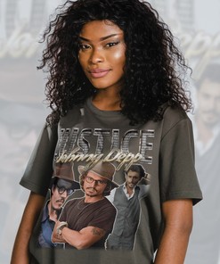 Classic Justice for Johnny Depp T-shirt with Mega Pint Pirate Image