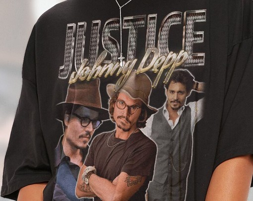 Classic Justice for Johnny Depp T-shirt with Mega Pint Pirate Image - Image 2