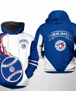 Classic Logo 3D Hoodie with Zipper of Toronto Blue Jays - Must-Have for Fans