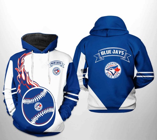 Classic Logo 3D Hoodie with Zipper of Toronto Blue Jays - Must-Have for Fans