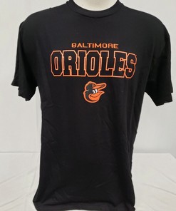 Classic Logo Baseball Tee: Brand New Genuine Merchandise Men's MLB Baltimore Orioles Black T-Shirt