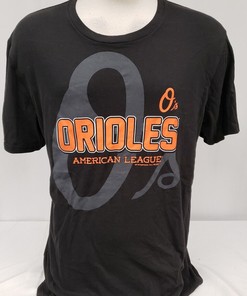 Classic Logo Baseball Tee: MLB Baltimore Orioles Black T-Shirt with Team Logo
