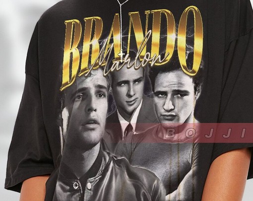 Classic Marlon Brando Actor Vintage Shirt - Retro 90s Sweater and Fan Tees - Image 2