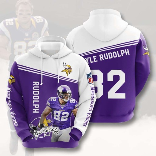 Classic Minnesota Vikings Men's 3D Hoodie with Unique Zipper Design