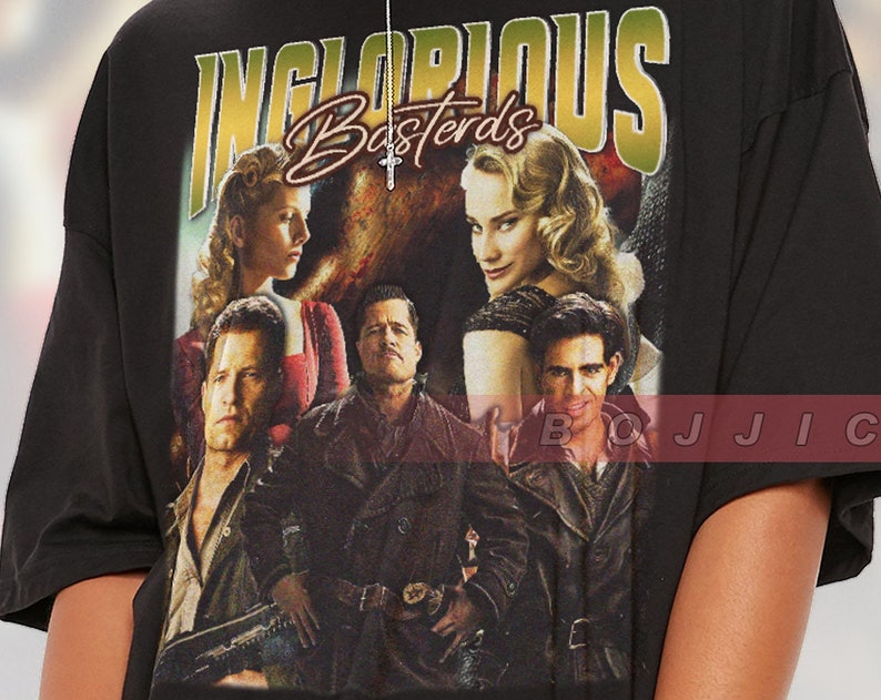 Classic Movie T-Shirts, INGLORIOUS BASTERDS Vintage Shirt, Aldo The Apache Colonel Hans LandaRetro 90s Shirt - Image 2