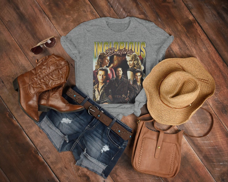 Classic Movie T-Shirts, INGLORIOUS BASTERDS Vintage Shirt, Aldo The Apache Colonel Hans LandaRetro 90s Shirt - Image 3