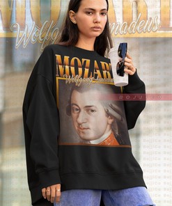 Classic Music Artist Sweatshirt, Mozart T-Shirt with Requiem AmadÃ¨ Quote, Vintage Movie Shirts for Men