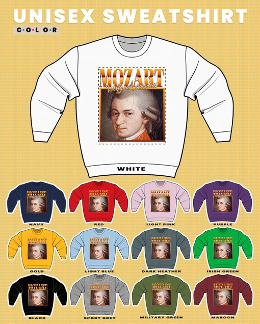 Classic Music Artist Sweatshirt, Mozart T-Shirt with Requiem AmadÃ¨ Quote, Vintage Movie Shirts for Men - Image 3